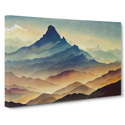 View Of A Mountain Landscape Vol.1 - Wrapped Canvas Painting