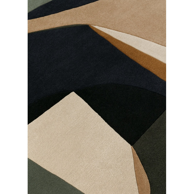 Polia Hand Tufted Wool Abstract Area Rug, Oval 5'11" x 8'11"