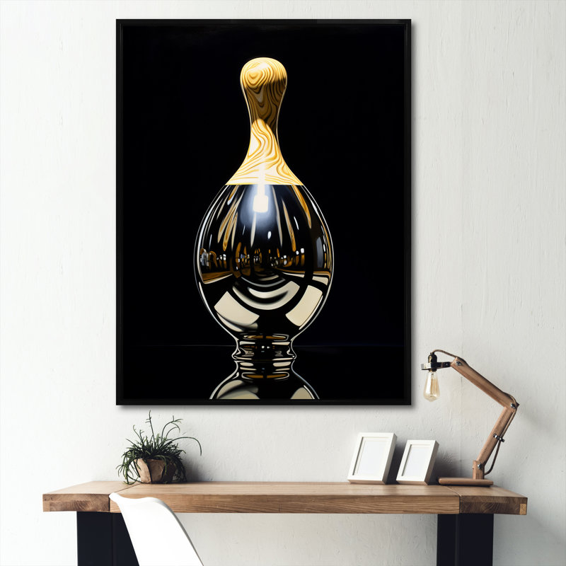 Onyx renversé sur toile, H 40 po x l 30 po x P 1,5 po, Cadre flottant noir