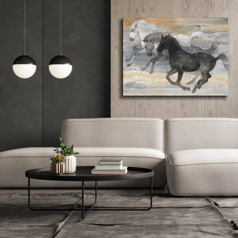 Art mural sur toile Epic Graffiti «Prancing Trio» par Albena Hristova, H 40 po x l 54 po x P 1,5 po