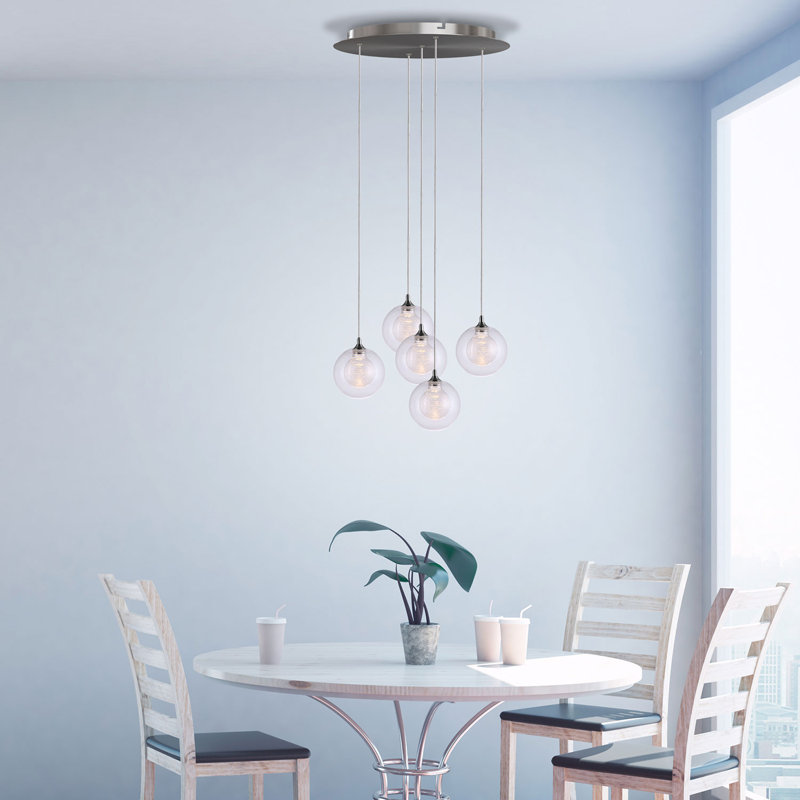 Riverdale 5 - Light Cluster Pendant, Chrome