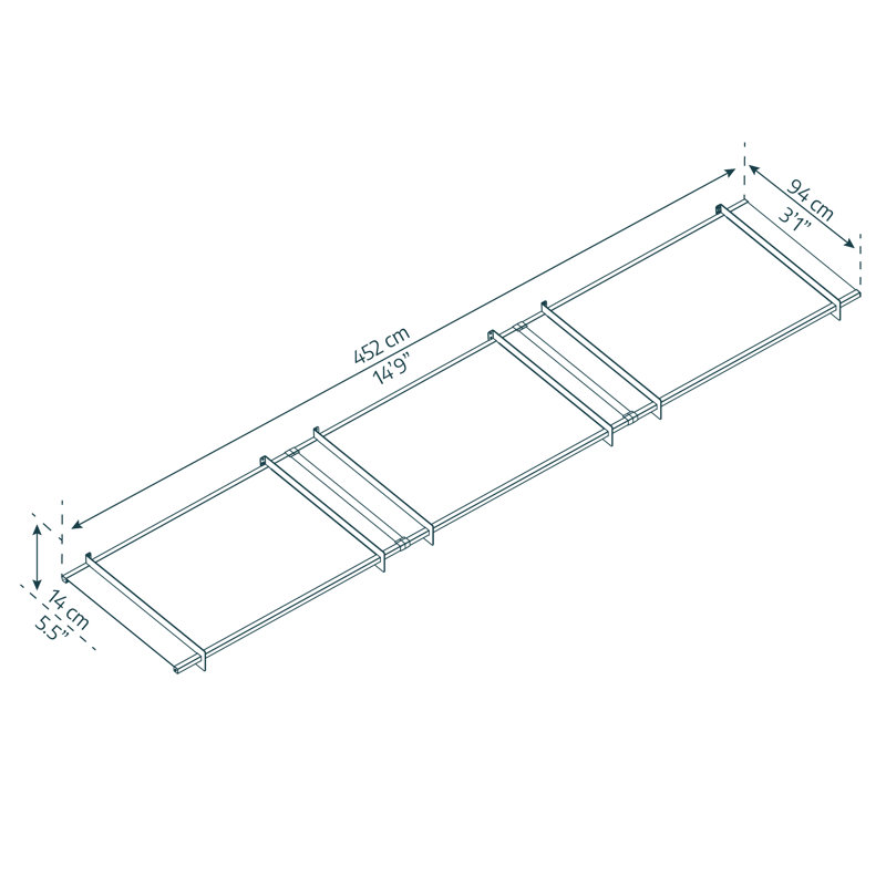 Palram - Canopia Nancy 15' W x 3' D Acrylic Galvanized Steel Slope Stationary Door and Window Awning Gray/Clear