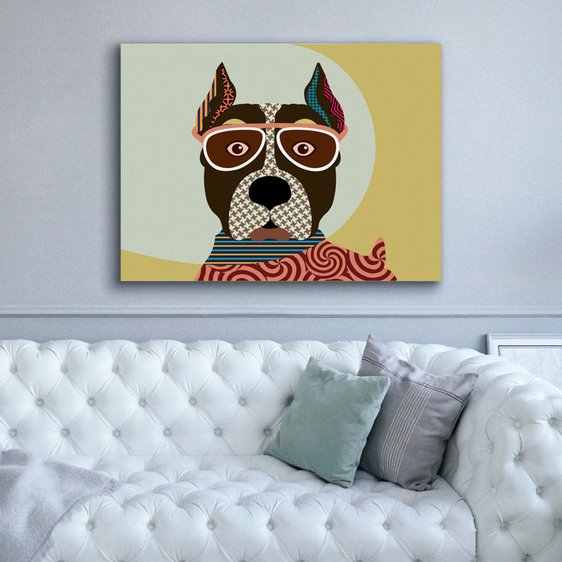 «American Staffordshire Terrier» par Lanre Adefioyue, H 40 po x l 54 po x P 1,5 po