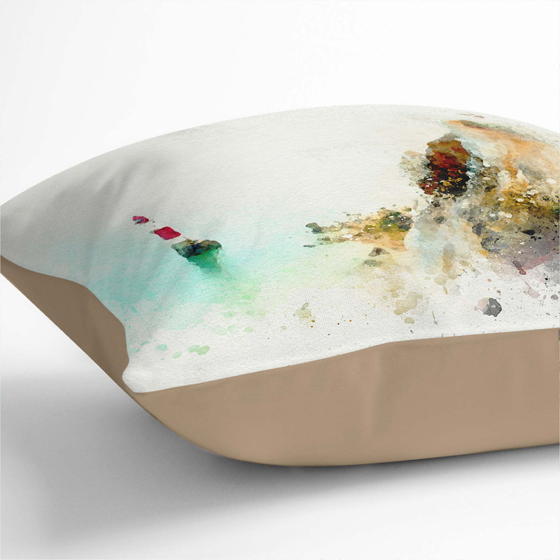 Square Throw Cushion, Stone, 40cm H x 40cm W x 15cm D