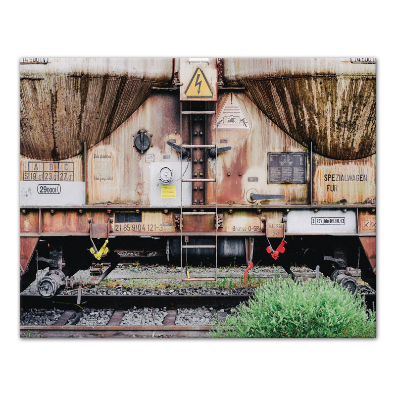 Train rustique sur toile, H 11 po x l 14 po x P 1,25 po