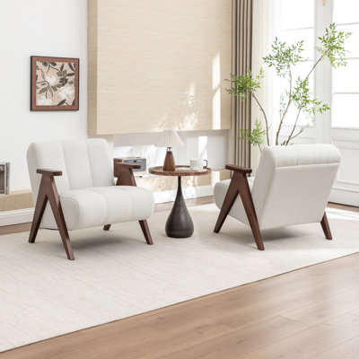 Chenice Upholstered Armchair With Solid Wood Legs