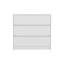 Commode Maldus, trois tiroirs, finition blanche