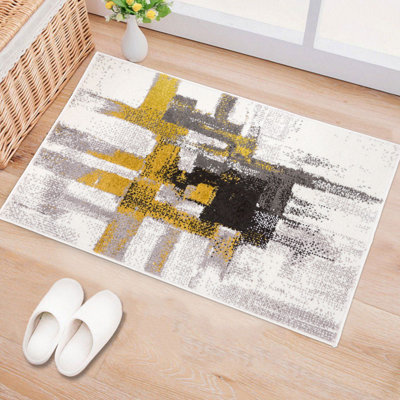 Doucette Abstract Ivory/Gold/Gray Area Rug