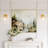 Brass Wall Light with Ribbed Glass Shade