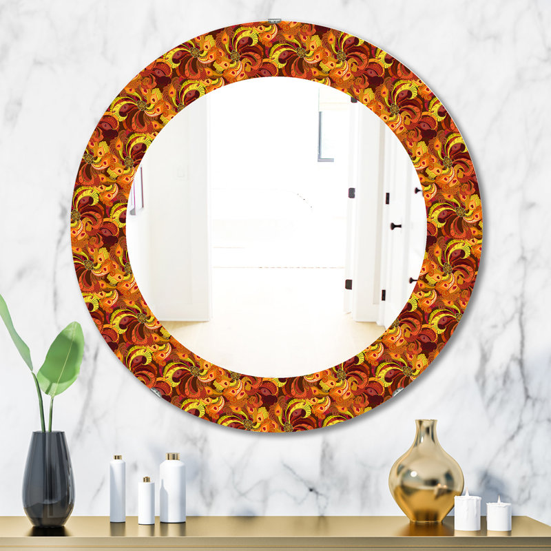 Miroir mural Beautiful Peacock Feathers, H 31,5 po x l po