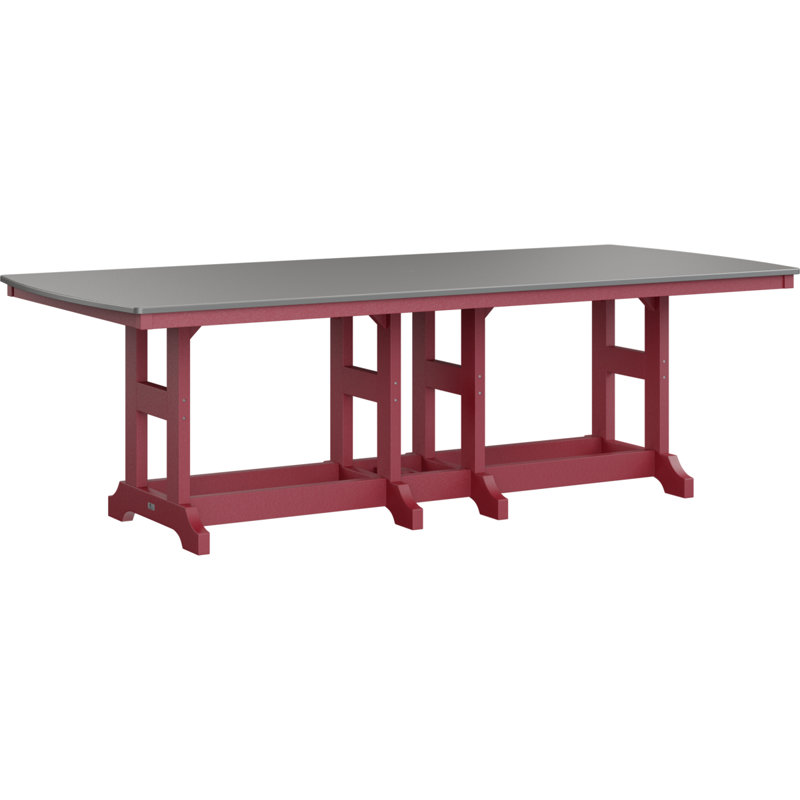 Table de salle à manger rectangulaire 96 po Berlin Gardens Garden Classic, H 30,87 po x l 96 po x P 44 po, Rouge écarlate