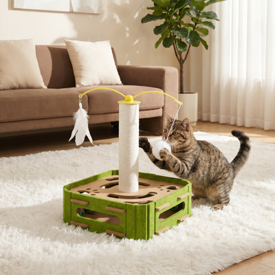 Interactive Cat Scratcher Puzzle Maze Box Toy