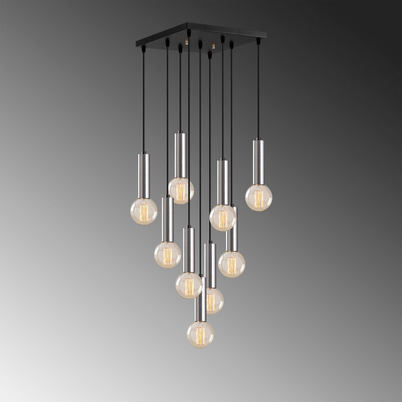 Gatsby 9 - Light Cluster Pendant, Silver