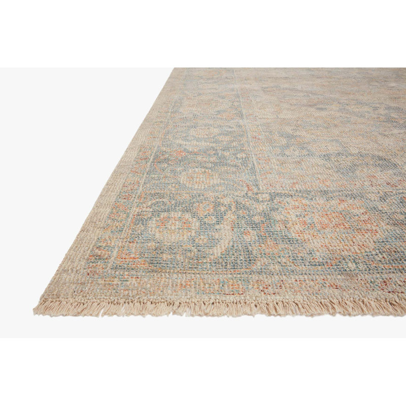 Tapis beige tissé à la main Amanda, Carré 1 pi 6 po
