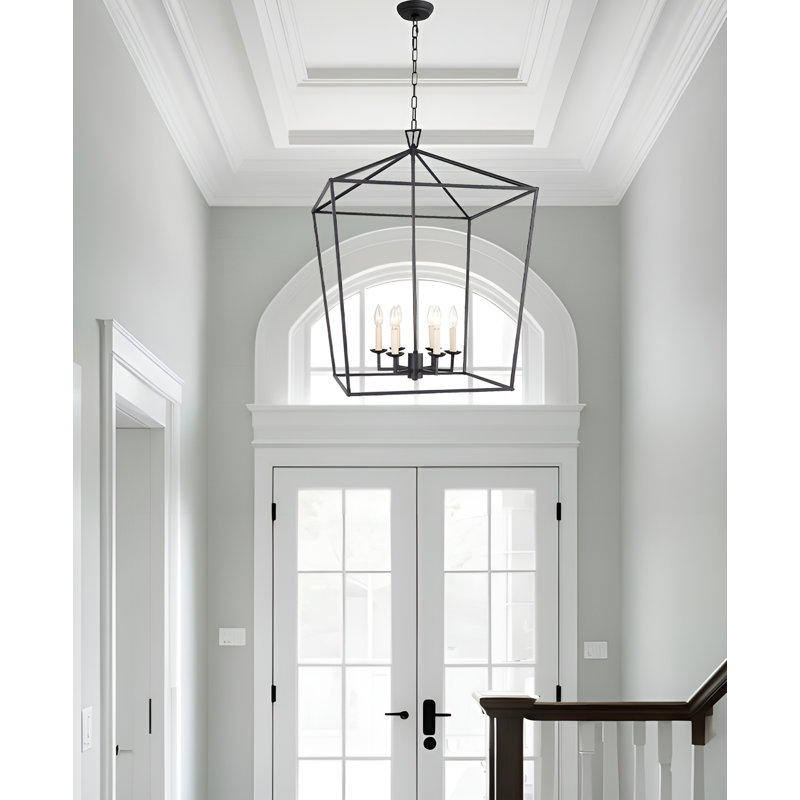 Luminaire suspendu géométrique noir 6 lumières