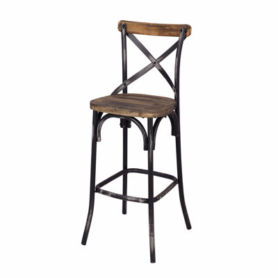 Charming Vintage Industrial Bar Stool with Sturdy Construction and Stylish Design