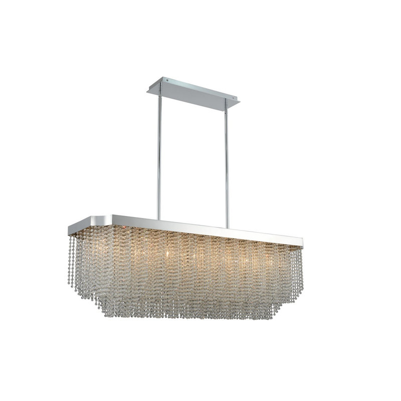 Grand luminaire suspendu transitionnel Mid-Century 7 lumières Tenda par Kalco