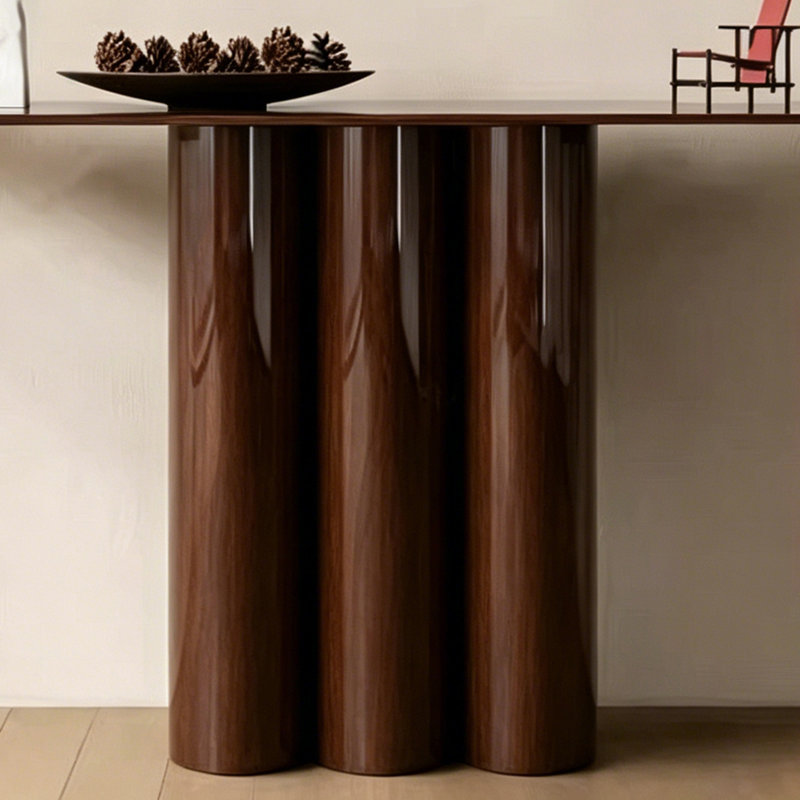 Console simple de style français moderne, H 33,5 po x l 70,9 po x P 13,8 po, Brun, Brun, Brun