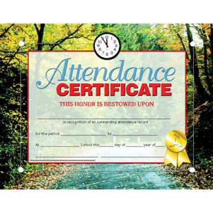 Attendance Certificate (Set of 30)