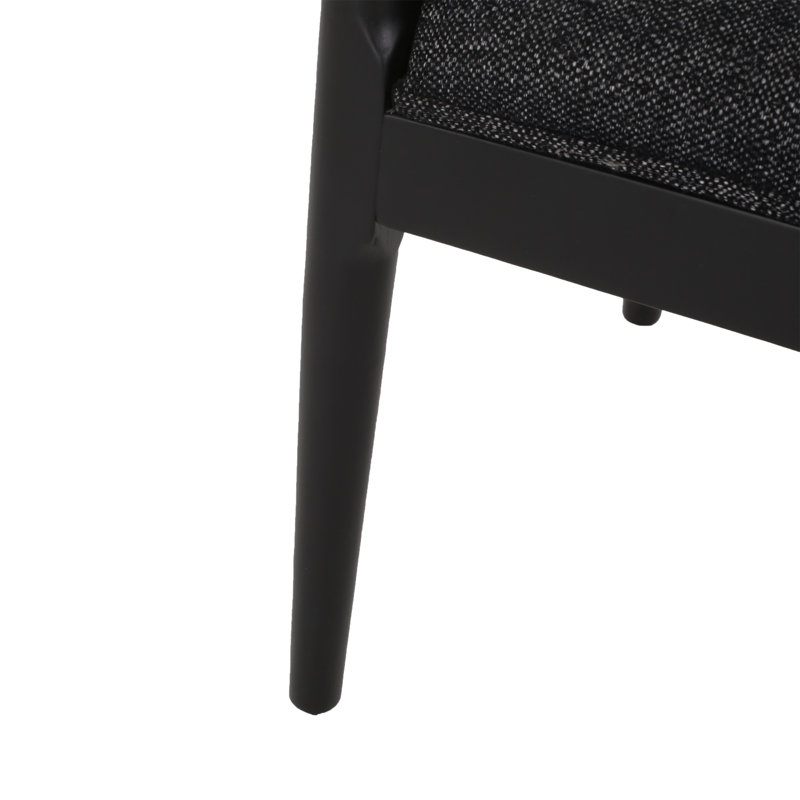 Jojuan Dining Set, Black Textured Tweed
