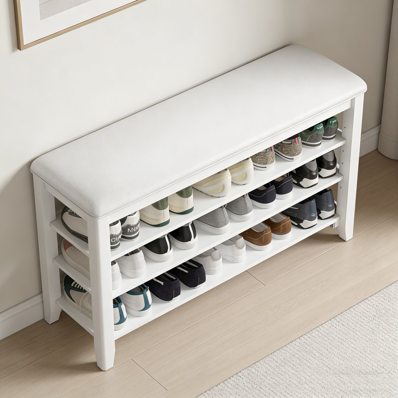 Banc d'entrée pour chaussures avec tablettes réglables, H 20,6 po x l 39,4 po x P 11,8 po