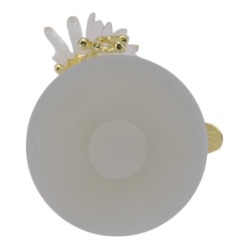 Sagebrook Home 7" Madilynn  Crystal Sphere Metal Bird Statuary