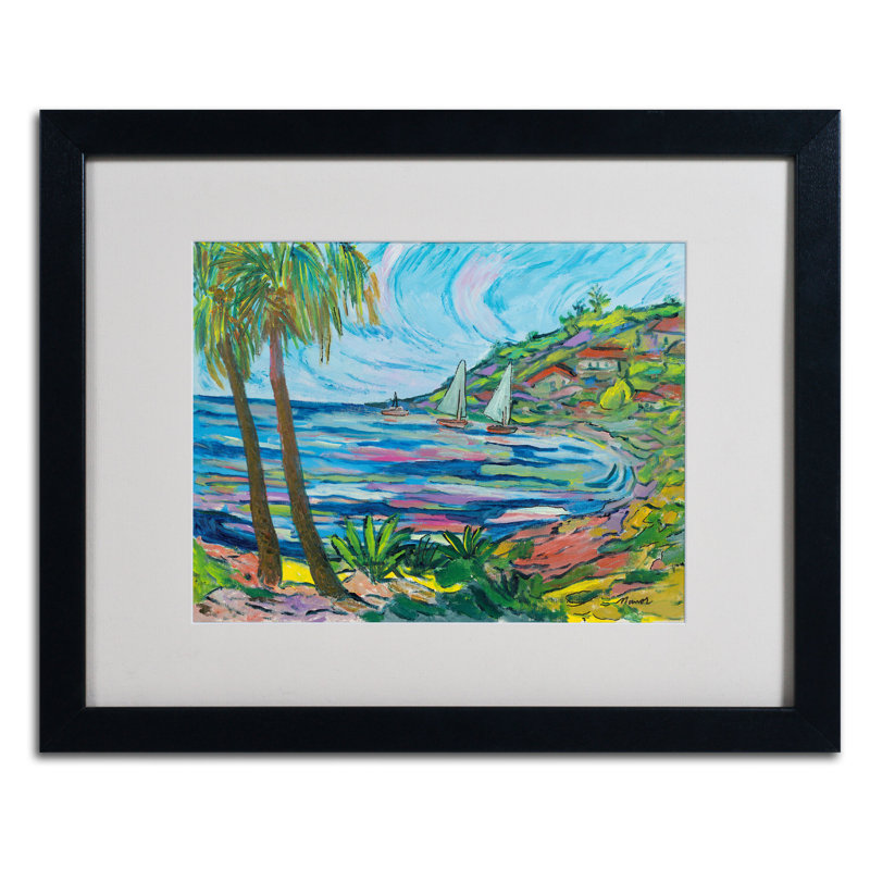 « island bay », reproduction d’art sur toile encadrée, H 16 po x l 20 po x P 0,5 po, Noir