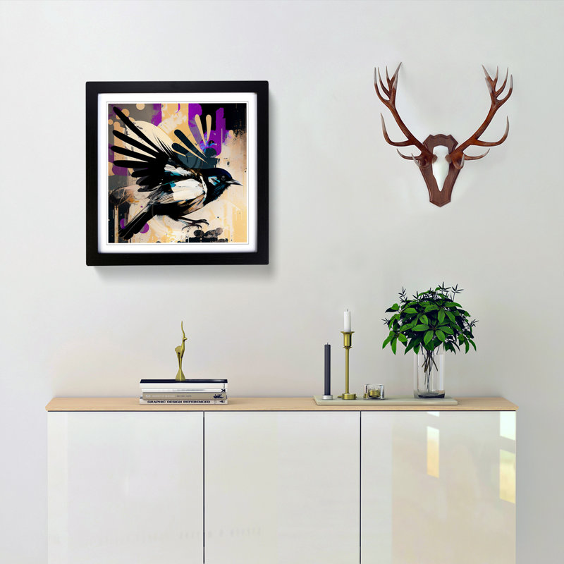 Magpie - Framed Print, Black