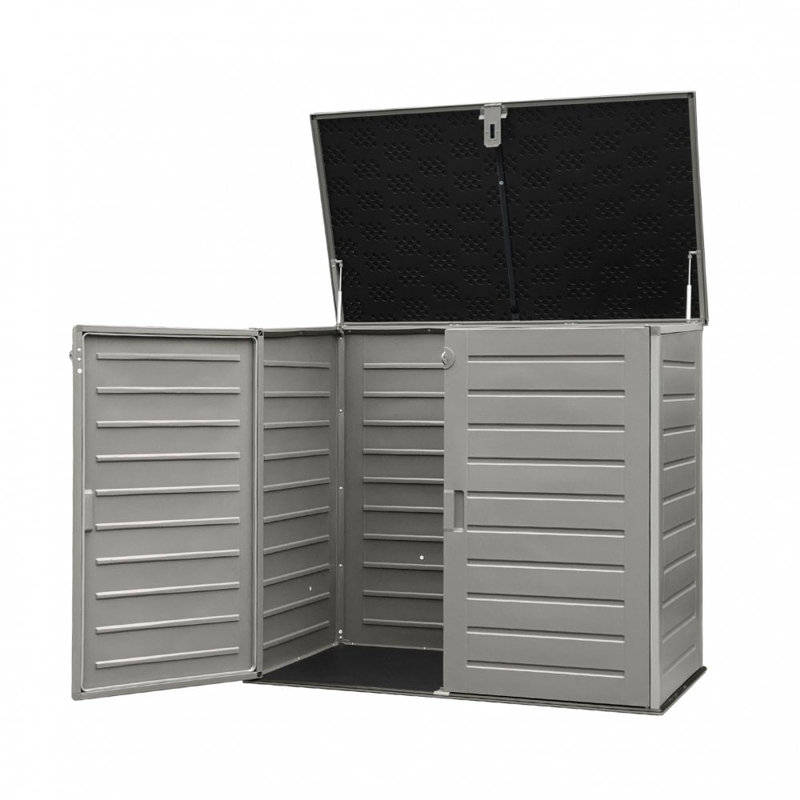 Latitude Run 140cm W 1170L Polypropylene Lockable Deck Box in Grey