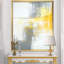 «Gray and Yellow Blue Abstract», reproduction d'art sur toile-51146032-51146030