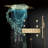 Brushed Gold Phone Controlled Thermostatic Shower with LED Jets and Hand Spray