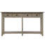 Console d'entrée rustique à texture brossée avec tiroirs et tablette inférieure pour le salon-92026517