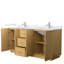 Meuble-lavabo double autoportant 72 po avec plateau en quartz Elan TK-108352032-108352030-108352029