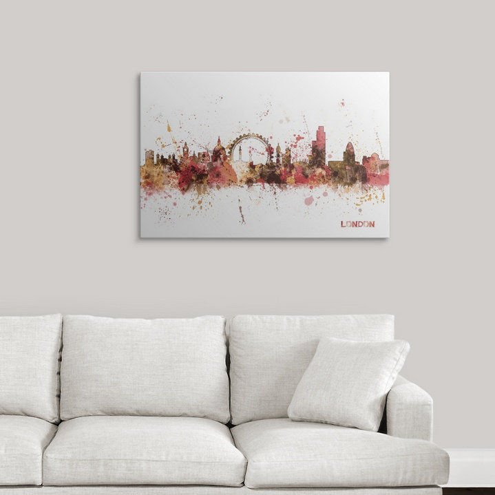 «London, England Skyline» par Francy, impression, H 20 po x l 30 po x P 1,5 po, Toile
