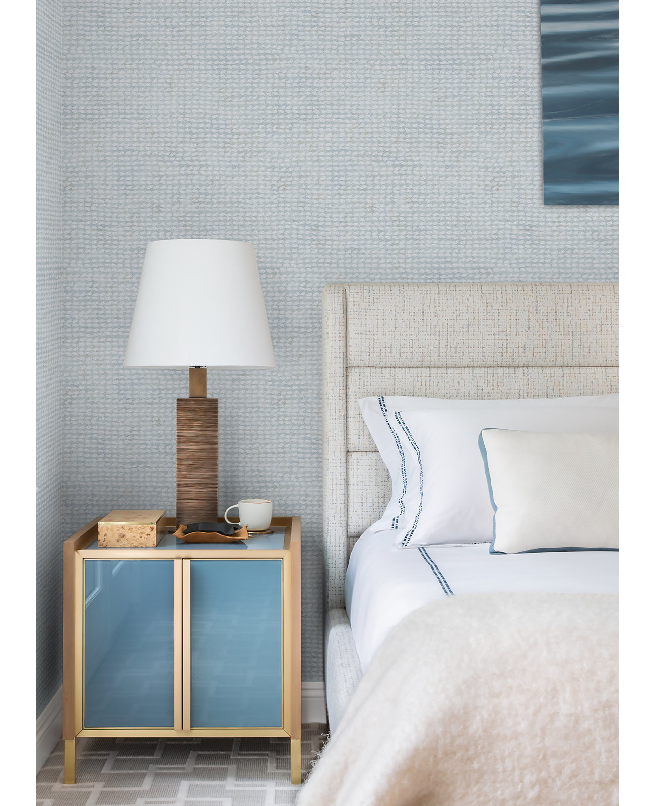 Dorinne Wallpaper, Light Blue