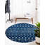 Tapis bleu / blanc en chenille / polyester tissé à la machine Briehn-1319534102