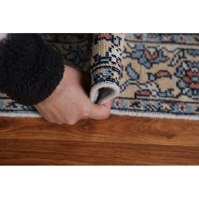 Tapis turc noué à la main de conception unique 3 pi 11 po x 5 pi 10 po Ziegler