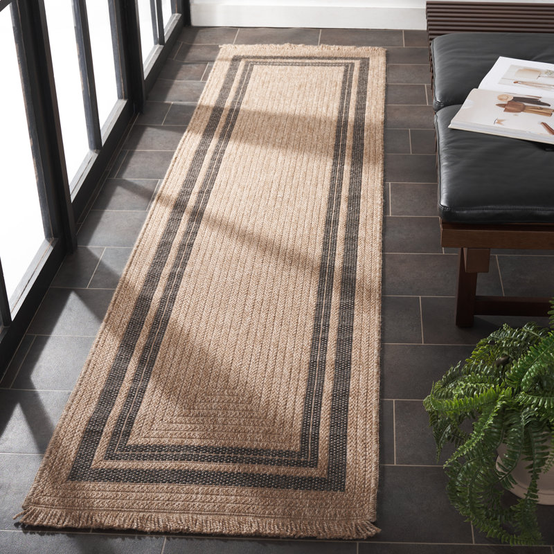 Tapis à bordure Shavanda Retreat Performance, Tapis de couloir 2 pi 2 po x 8 pi