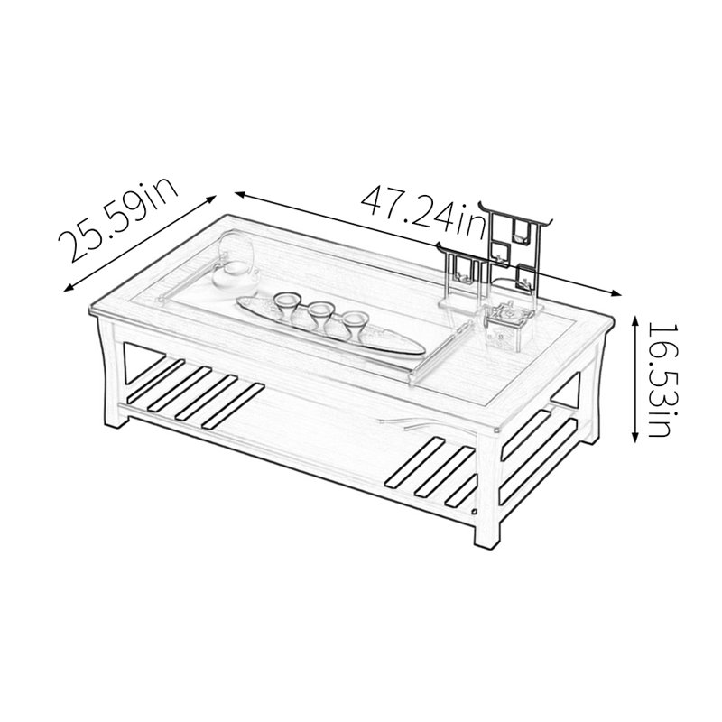Modern Chinese-style solid wood coffee table