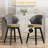 25" Counter Height Adjustable Bar Stools Set of 2, Chenille Upholstered Kitchen Island Chairs with Solid Wood Legs & Leveling Feet for Dining Room Home Pub-332158318