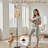 PeeNoke 68.5" Standing Floor Lamp Vintage Floral Red Yellow Cream Flowers Green Leaves Dimmable Metal Pole Lamp with Linen Lampshade LED Bulb Included