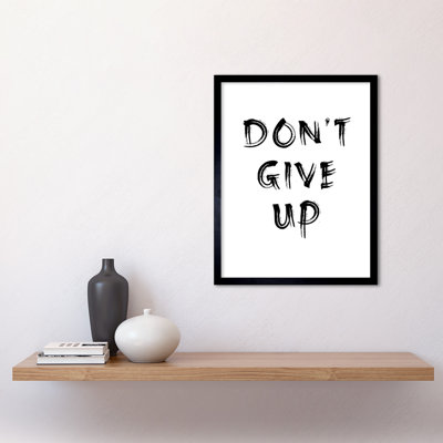 Gym Inspiration Don't Give up Exercise Work Out Motivation Living Room Aesthetic 1 Piece Single Picture Frame Wall Art