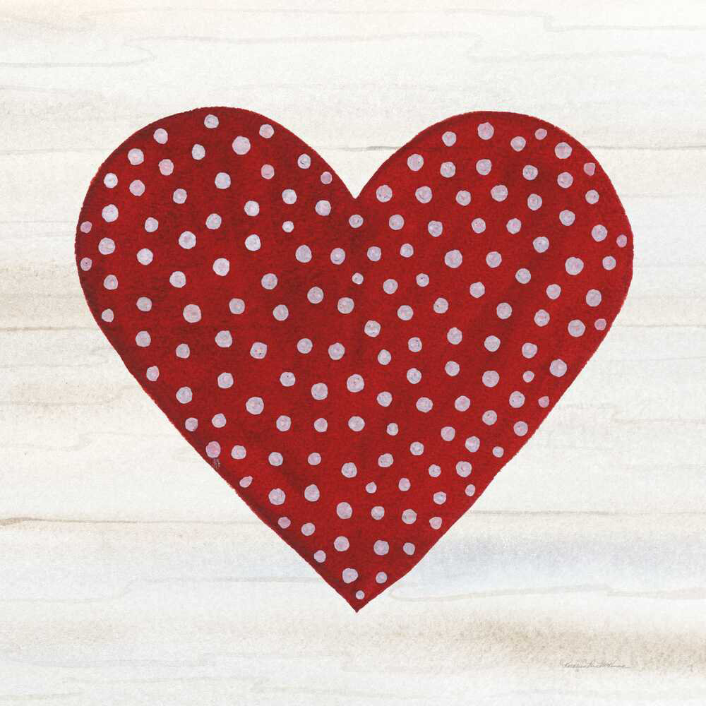 " Rustic Valentine Heart I " by Kathleen Parr McKenna Painting Print Red Barrel Studio® 