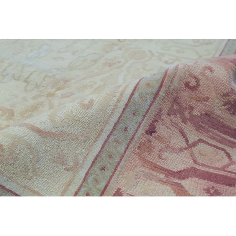 Tapis beige et brun de haute qualité noué à la main