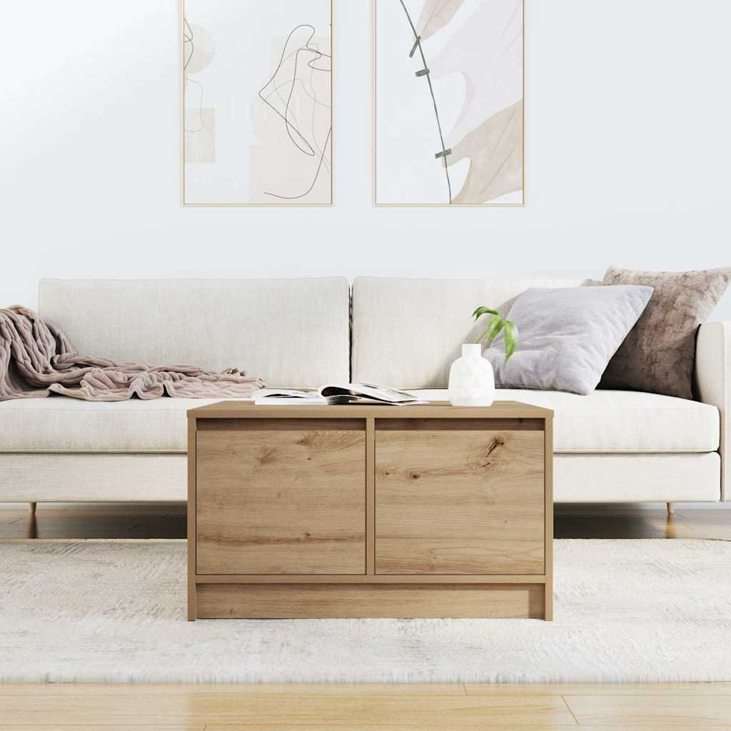 Coffee Table With Drawers Concrete Grey 100X100x40 Cm