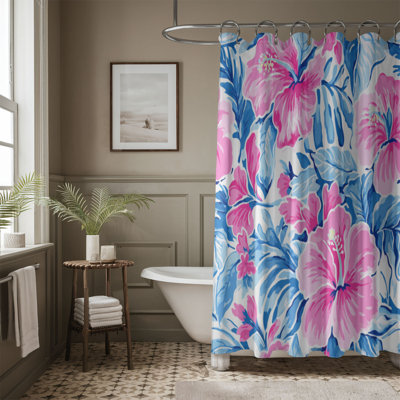Rideau de douche standard 1 pièce Hibiscus