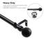 Tringle à rideaux simple réglable en métal robuste de 1 pouce, faiteaux à billes en acier, noir mat-1591267623