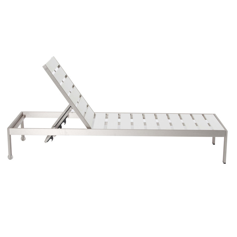 Armando Outdoor Aluminum Chaise Lounge, Black