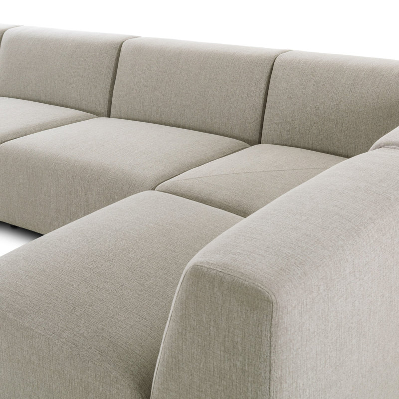 Lawndale 5PC Sectional W/ RAFC-Napa Sandstone, Left Hand Facing, Fayette Cloud Polyester Blend