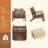 Mid Century Solid Wood Accent Chair Upholstered Armchair with Pillow and  storage Bag